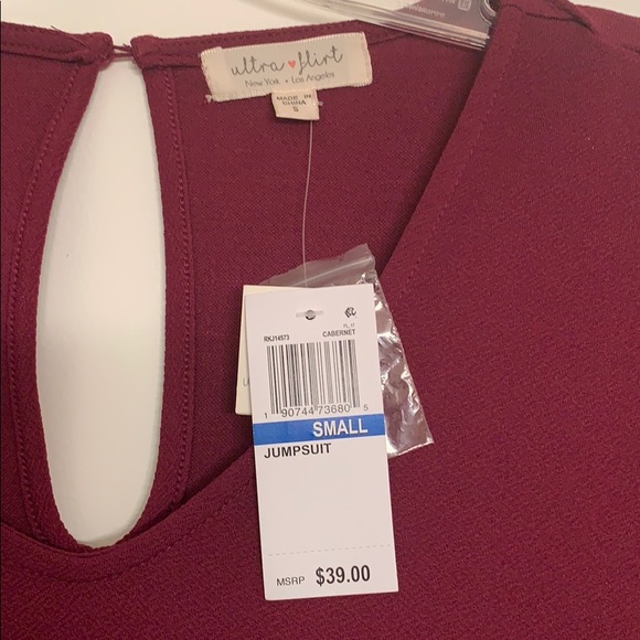 Women Juniors small Ultra Flirt Cabernet jumpsuit - Picture 2 of 5